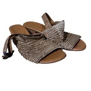 Paul Green Helena Woven Sandals Tan Slingback Women's Size 7 Floor Model Flawed